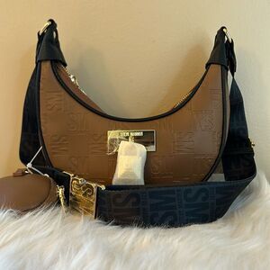 NWT Steve Madden (bmela) Brown Embossed Crossbody Bag